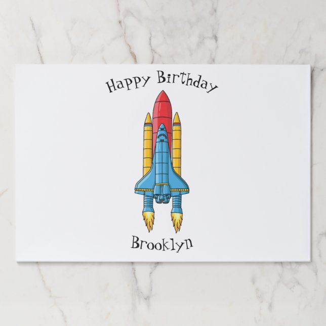Rocket ship cartoon illustration paper pad (Front)