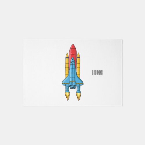Rocket ship cartoon illustration  rug