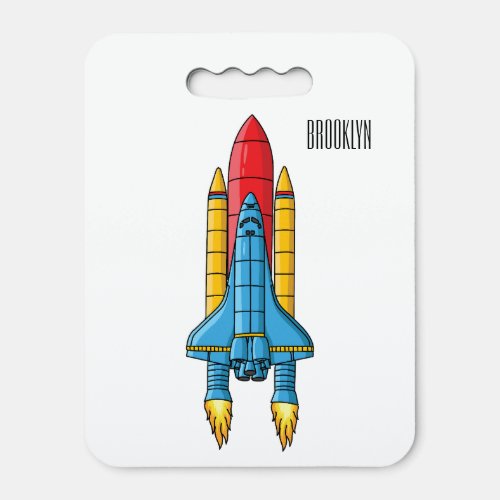 Rocket ship cartoon illustration seat cushion