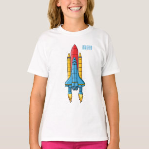 Rocket ship cartoon illustration T-Shirt