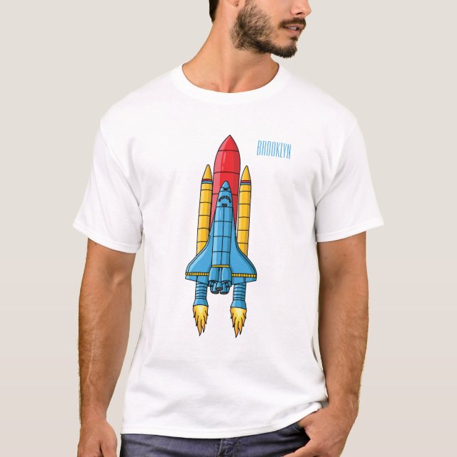 Rocket ship cartoon illustration T-Shirt (Front)