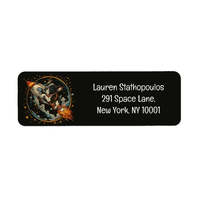 Rocket Ship French Bulldog Astronaut Label (Front)