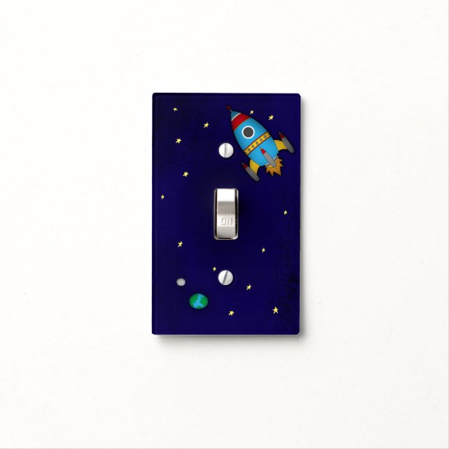 Rocket Ship Light Switch Cover (In Situ)