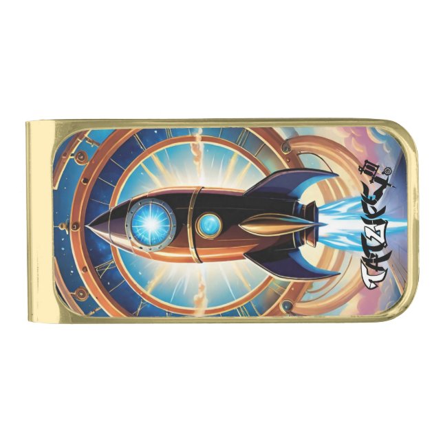 Rocket Ship Money Clip (Front)