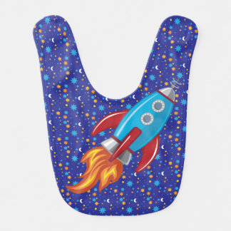 Rocket Ship on Night Sky Bib