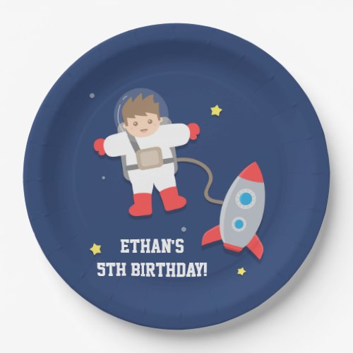 Rocket Ship Outer Space Astronaut Birthday Party Paper Plates