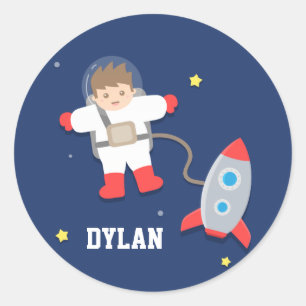Rocket Ship Outer Space Astronaut Kids Stickers