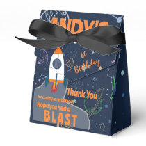 Rocket Ship Outer Space Birthday Party Thank You Favor Boxes