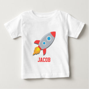 Rocket Ship, Outer Space, For Baby Boys Baby T-Shirt