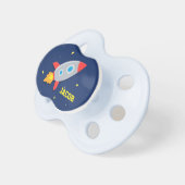 Rocket Ship, Outer Space, For Baby Boys Pacifier (Front Right)