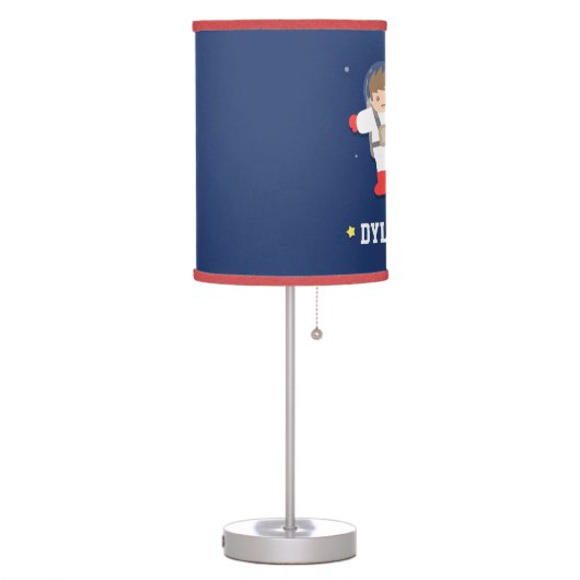 Rocket Ship Outer Space Little Astronaut Boys Room Table Lamp (Left)