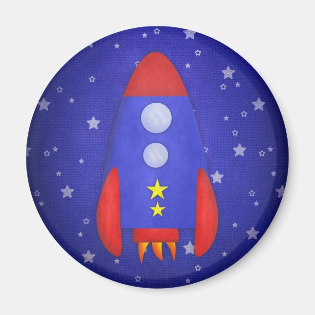 Rocket Ship Party Favor Magnet (Front)