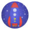 Rocket Ship Party Favor Stickers