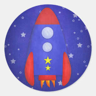 Rocket Ship Party Favor Stickers