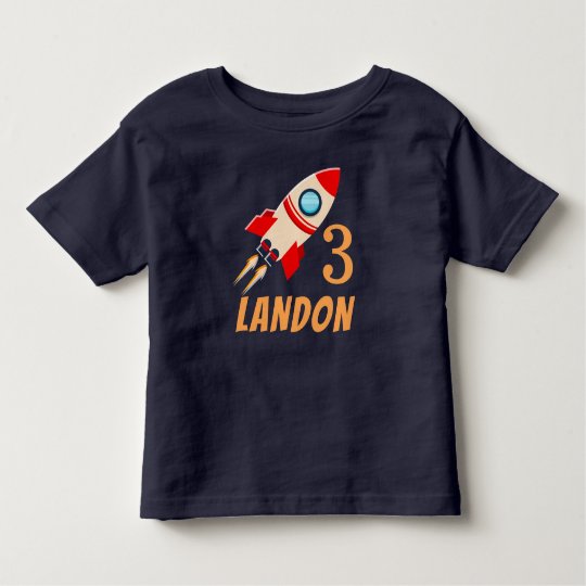 Rocket Ship Personalized Custom Age Birthday Toddler T-shirt | Zazzle.com