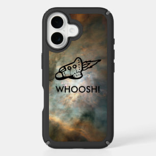 Rocket Ship Pictogram in Space Nebula iPhone 16 Case