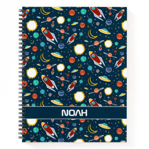 Rocket ship Planet Stars Space Custom Notebook