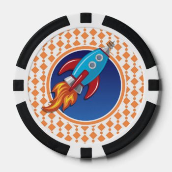 Rocket Ship Poker Chips by doozydoodles at Zazzle