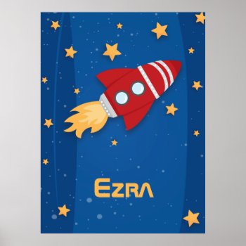 Rocket Ship Poster by cranberrydesign at Zazzle