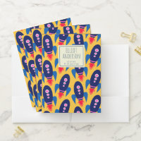 Rocket Ship Space Pattern Personalized Name