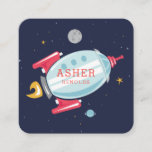 Rocket Ship Square Business Card<br><div class="desc">Modern and colorful rocket ship in space illustration by Shelby Allison.</div>