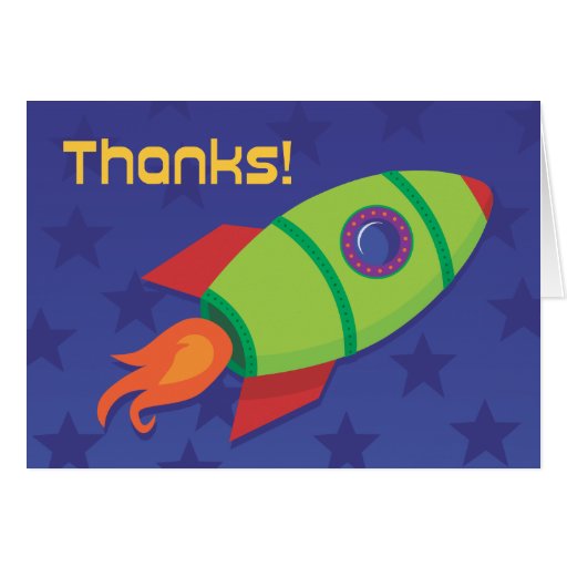 Rocket Ship Thank You: Kindergarten - 2nd Grade Card | Zazzle