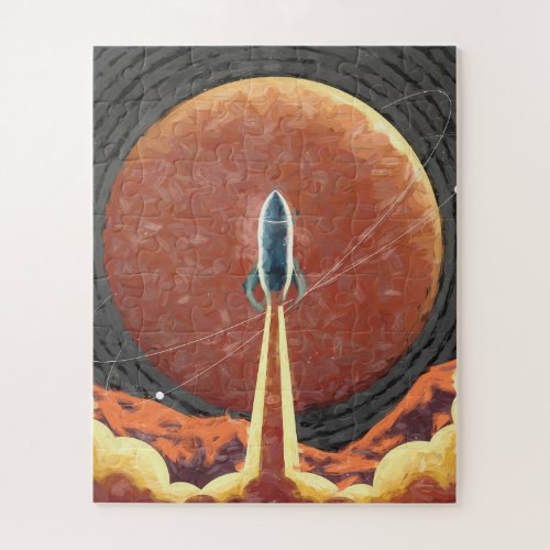 Rocket Ship Universe Planet Space  Jigsaw Puzzle