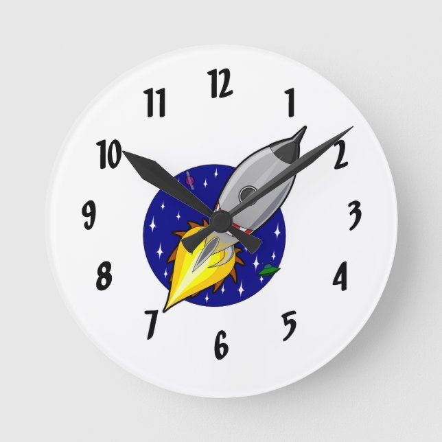Rocket Ship Wall Clock (Front)
