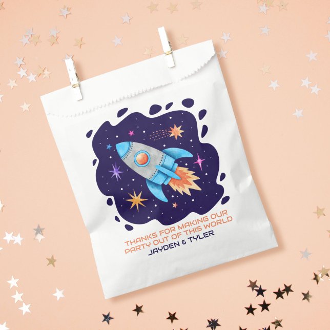 Rocket Ship with Stars Outer Space Galaxy Favor Bag (Rocket Ship with Stars Outer Space Galaxy Favor Bag)