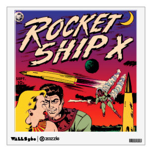 Rocket Ship X Vintage Sci Fi Comic Book Cover Wall Sticker