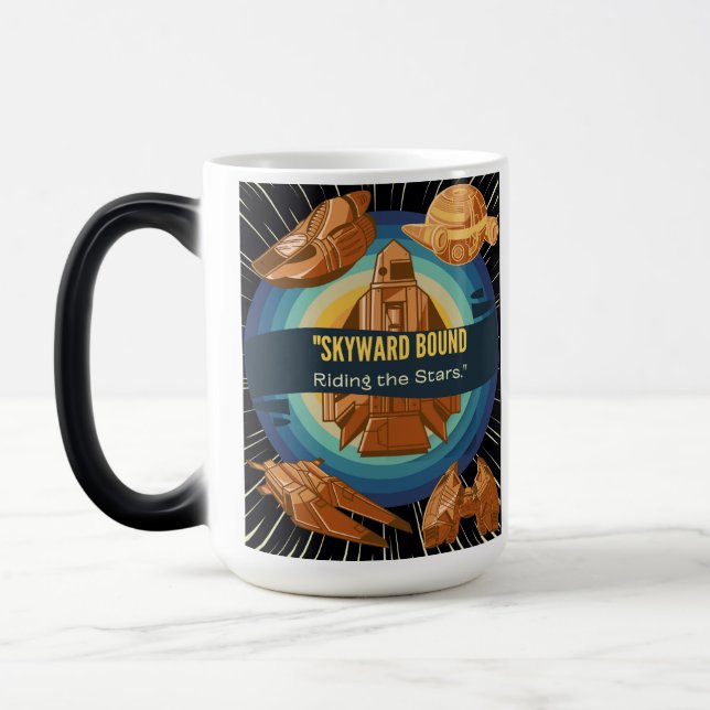 rocket shipe and space color morph mug  (Left)
