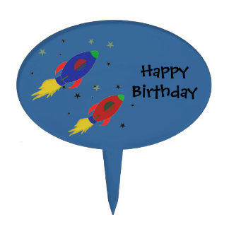 Rocket Ships Cake Topper