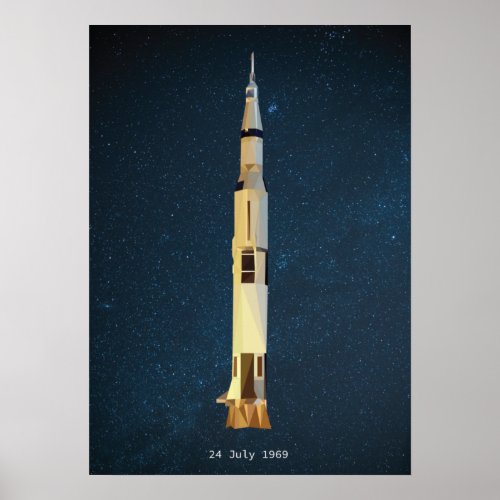 Rocket Space Apollo 11 Moon Landing Poster