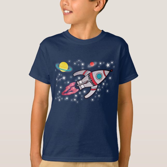 Rocket space boys navy t-shirt (Front)