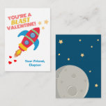 Rocket Space Classroom Valentines Note Card