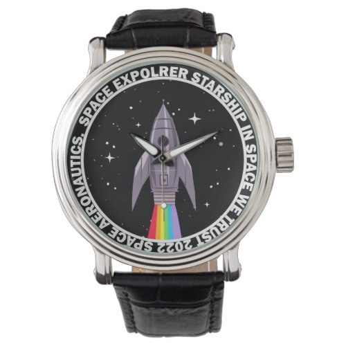 Rocket space explorer starship rainbow eWatch Watch