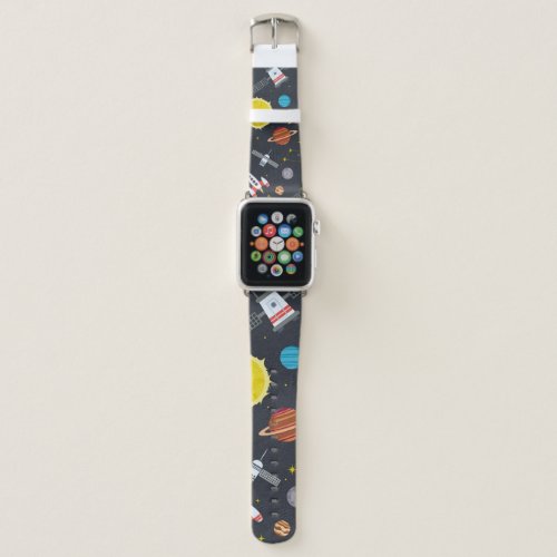 Rocket space globe solar system and planet cosmos  apple watch band
