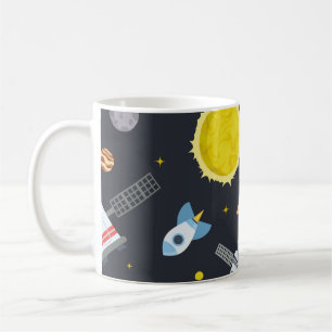 Rocket space globe solar system and planet cosmos coffee mug