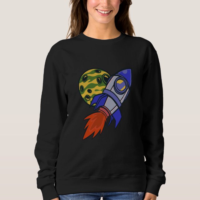 rocket space science moon sweatshirt (Front)