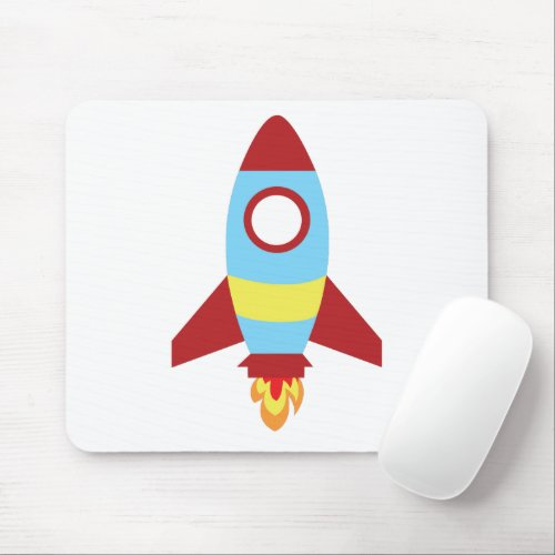 Rocket Spaceship Launching Mouse Pad