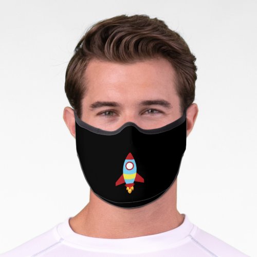 Rocket Spaceship Launching Premium Face Mask