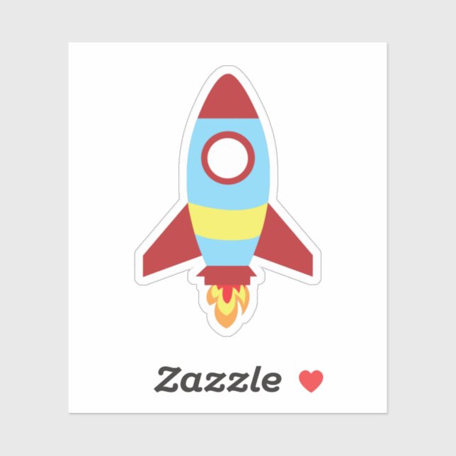 Rocket Spaceship Launching Sticker (Sheet)