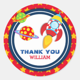 Rocket Spaceship Thank You Favor Tag