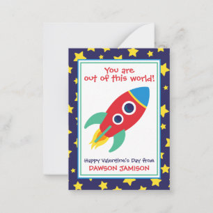 Rocket & Stars Valentine's Classroom Cards