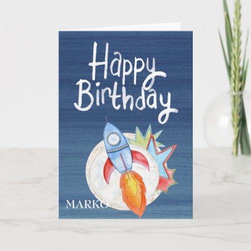 Rocket sweet childrens birthday card