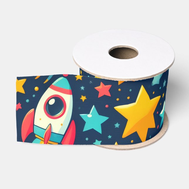 Rocket themed Ribbon (Spool)