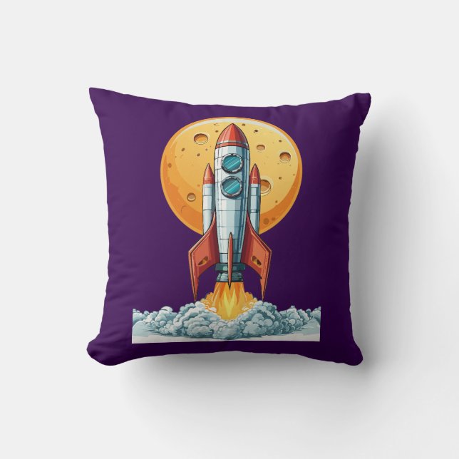rocket throw pillow (Front)