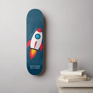 Rocket To The Moon - Modern Drawing Skateboard