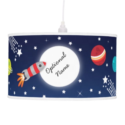 Rocket to The Moon Pendant Lamp for Kids