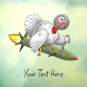 Rocket Turkey Back to School Window Cling